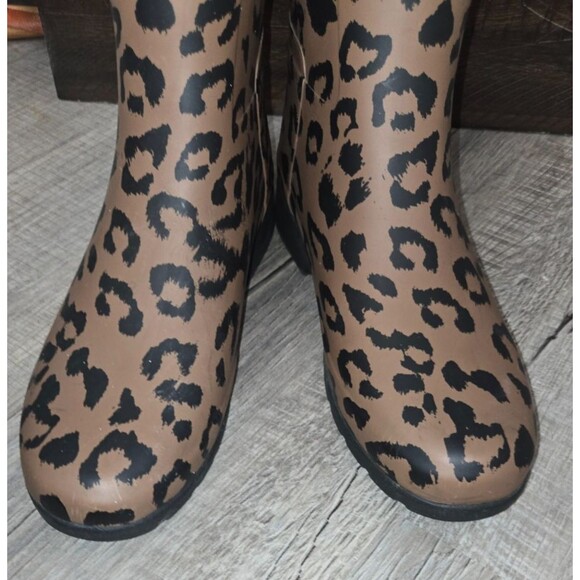 HUNTER Size 8 Original Leopard Print Refined Short Rain Cheetah Boots - Picture 6 of 6